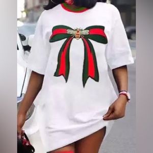 Bow Tie Bee Print T-Shirt